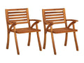 Chicyla Solid Wood Garden Dining Chairs with Cushions, 2 pcs, ZZRS66625