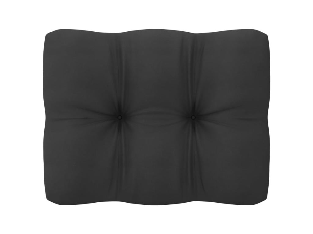 7-piece garden furniture set with cushions, black, solid pine wood, 12 KCLK67156