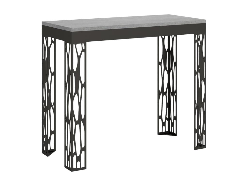 Extendable console table 90x40/196 cm Ghibli Evolution Small Concrete Grey Anthracite frame TVCT39710