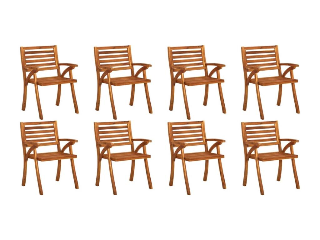 Garden chairs with cushions, 8 pieces, solid Domopure wood, YQUW38472