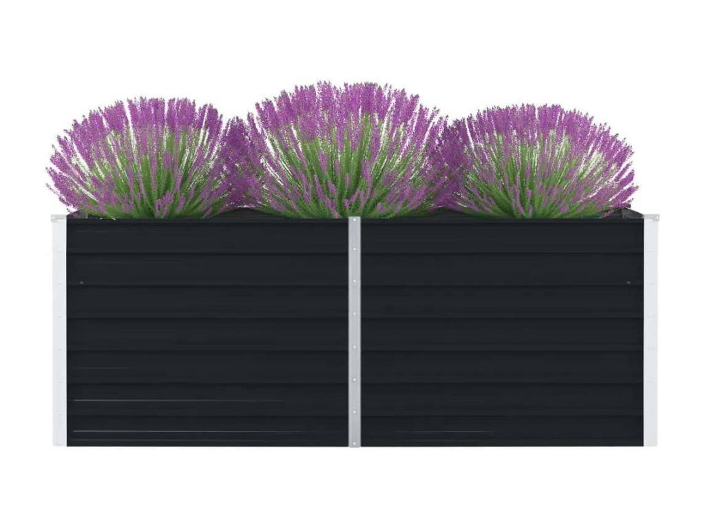Planter 160x80x45 cm Galvanized Steel Anthracite QPWC48340