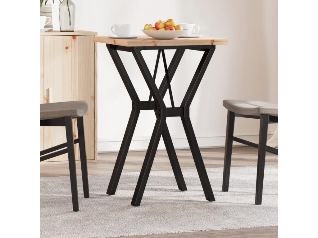 Y-frame dining table 50x50x75.5cm solid pine wood cast iron UVOH13611