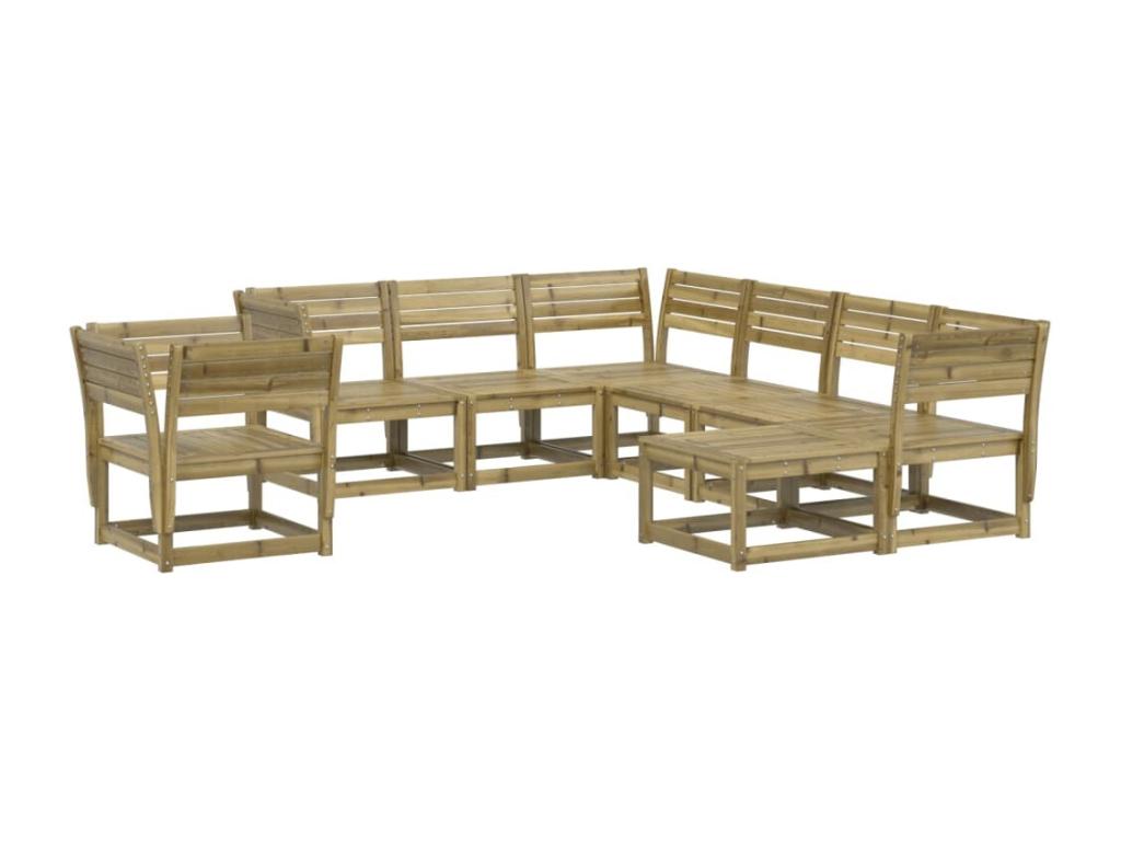 8-piece garden furniture set in impregnated pine wood FVYM26766