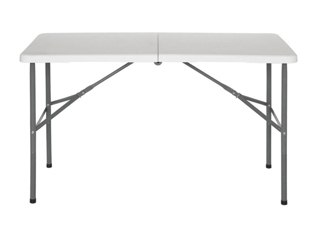 Folding Table 122cm Rectangular White Catering O91 QEHE13553