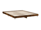 Bed frame without mattress, smoked oak, 200x200 cm, engineered wood, GKNO62148