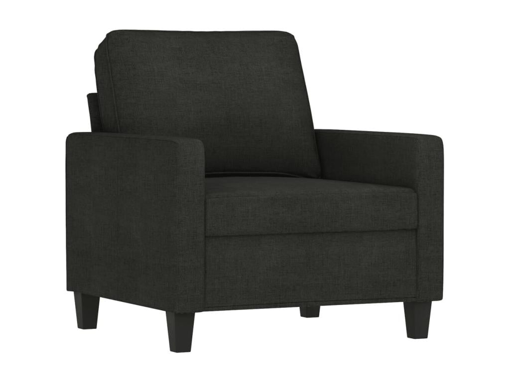 3-piece sofa set with cushions, black fabric GBEL83112