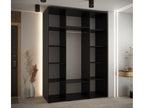 Domopure 4 Sliding Door Wardrobe 235.2/160/60 3 Doors Black/Black/Gold LEJQ88327