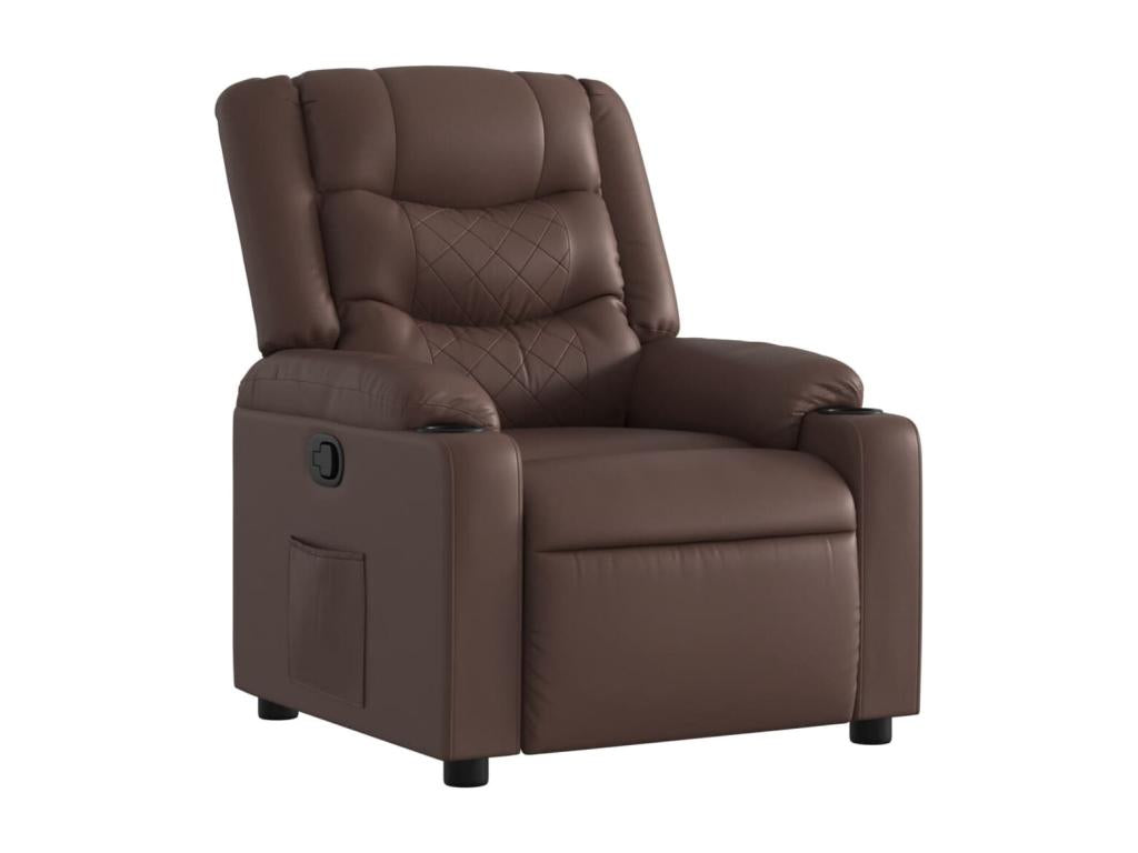 Brown Faux Leather Reclining Armchair VBON42352