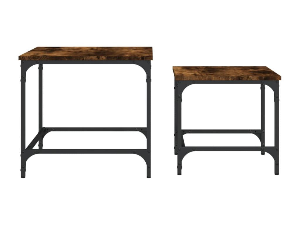 Nesting coffee tables, 2 pieces, smoked oak, engineered wood OEZK12182