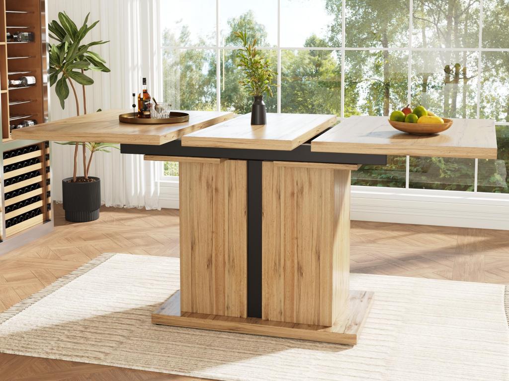 Folding dining table 158.5x80 cm - 6 to 8 people - made of MDF - Natural DLFR89922