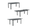 Extendable garden table in aluminum and anthracite textilene - 6 chairs - 2 armchairs - 8 seats - 236.5x100x75 cm UXIF24690