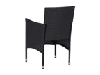 3-piece garden dining set, black woven resin and Domopure CIRT66755