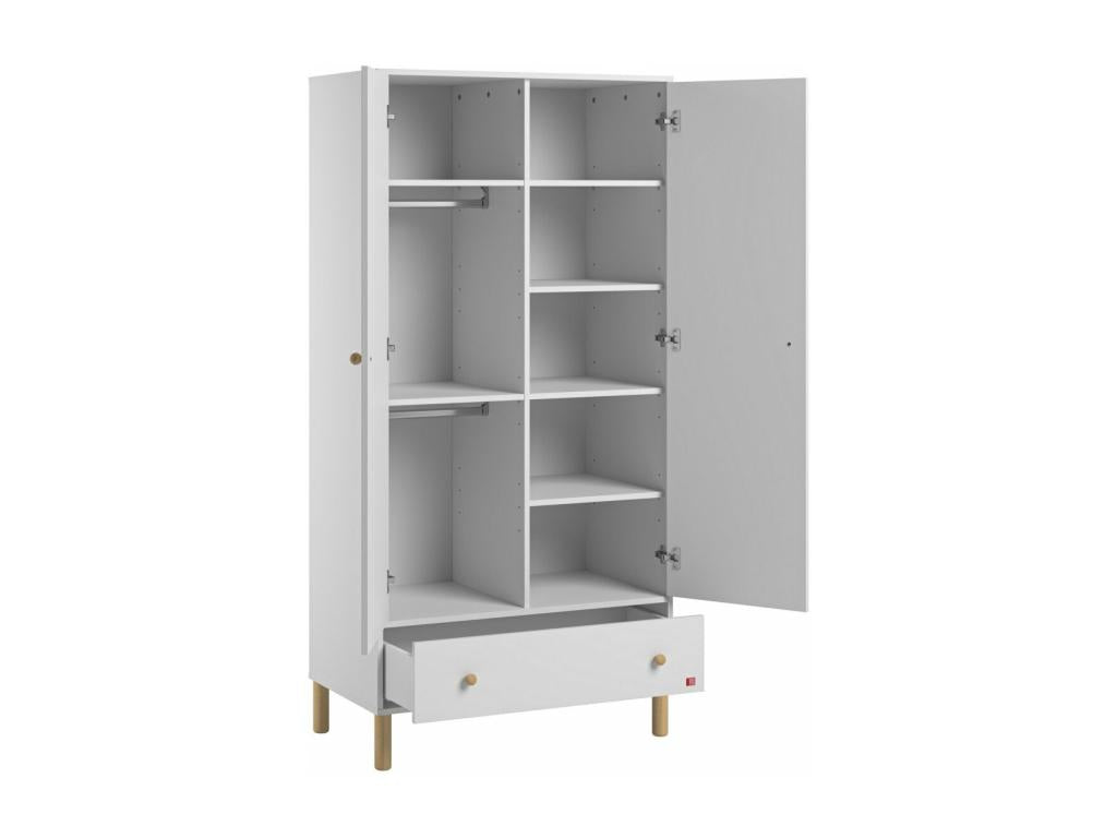 2-door, 1-drawer wardrobe, H185 cm - Domopure OFQD80229