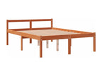 Bed for elderly person, brown wax finish, 140x190cm, solid pine wood, CRSO24553