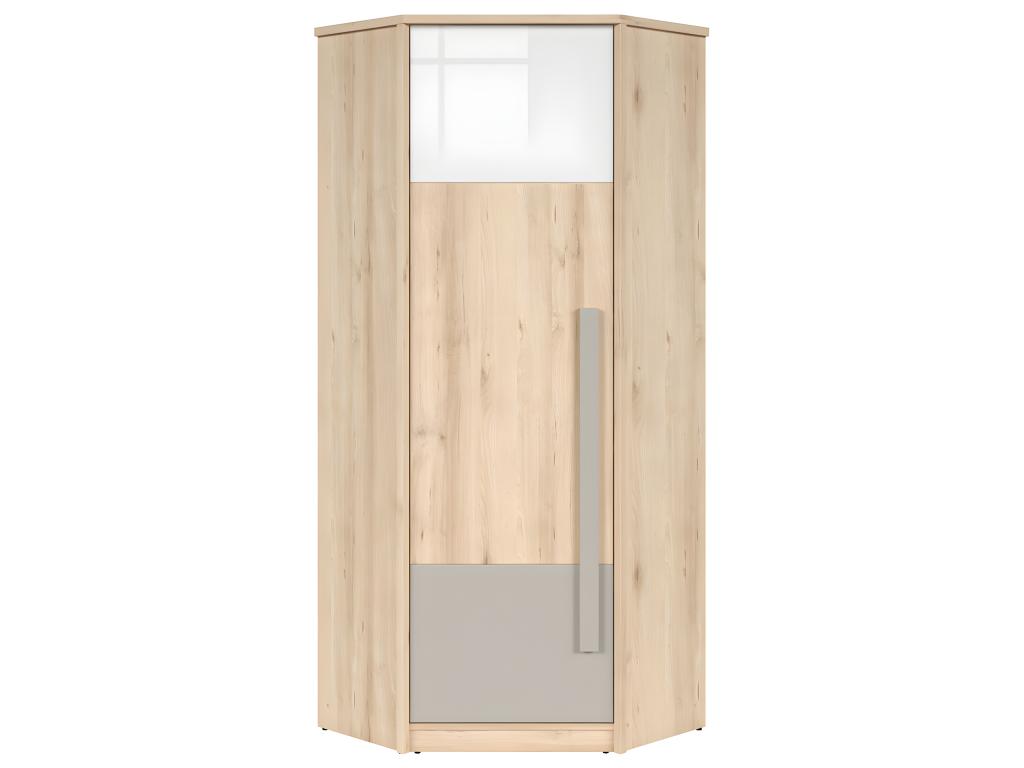 Chicyla Corner Wardrobe with 1 Door, Grey and White Wood EAEU06501