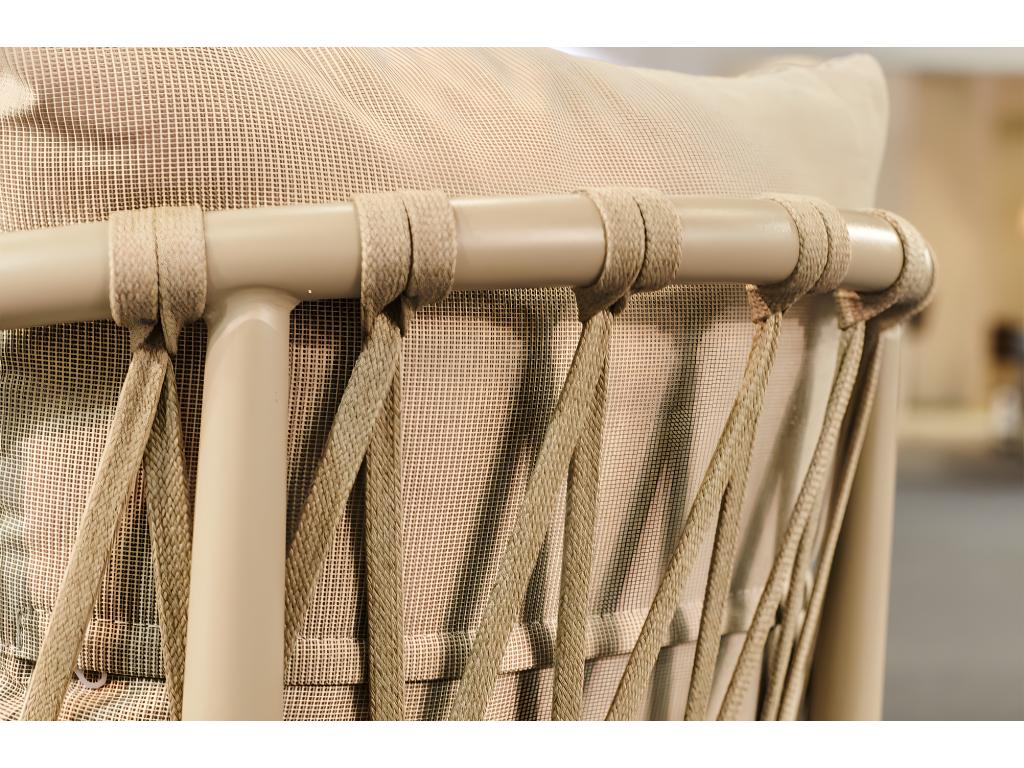 Set of 4 garden armchairs in imitation rattan, sand color - W- 56 x D- 60 x H- 76 cm BJXT02193