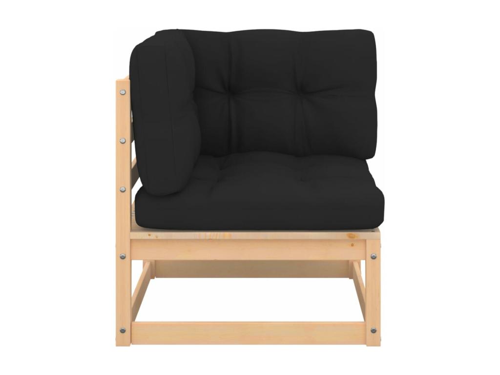 4-piece garden furniture set with cushions, solid pine wood XVQE37935