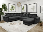 Domopure panoramic convertible sofa, dark grey and black, TVZS87522