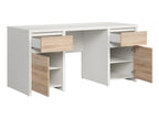 Chicyla White and Wood 2-Door 2-Drawer Desk RRES79226
