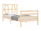 Bed frame with headboard, small, single, solid wood, ICYG28914
