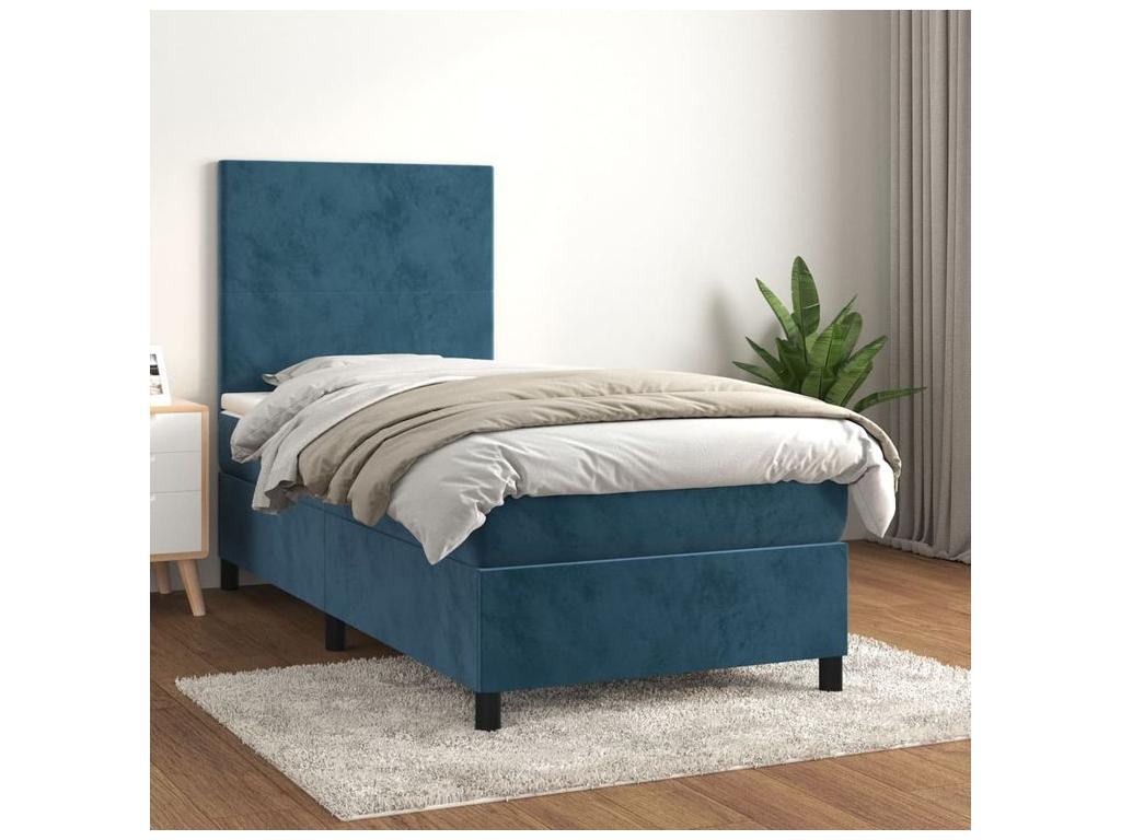 Chicyla bed base with dark blue mattress 100x200 OUNL96291