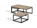 Domopure industrial-style side table with aged oak effect - Coffee table - 3-piece set ZKSJ93420