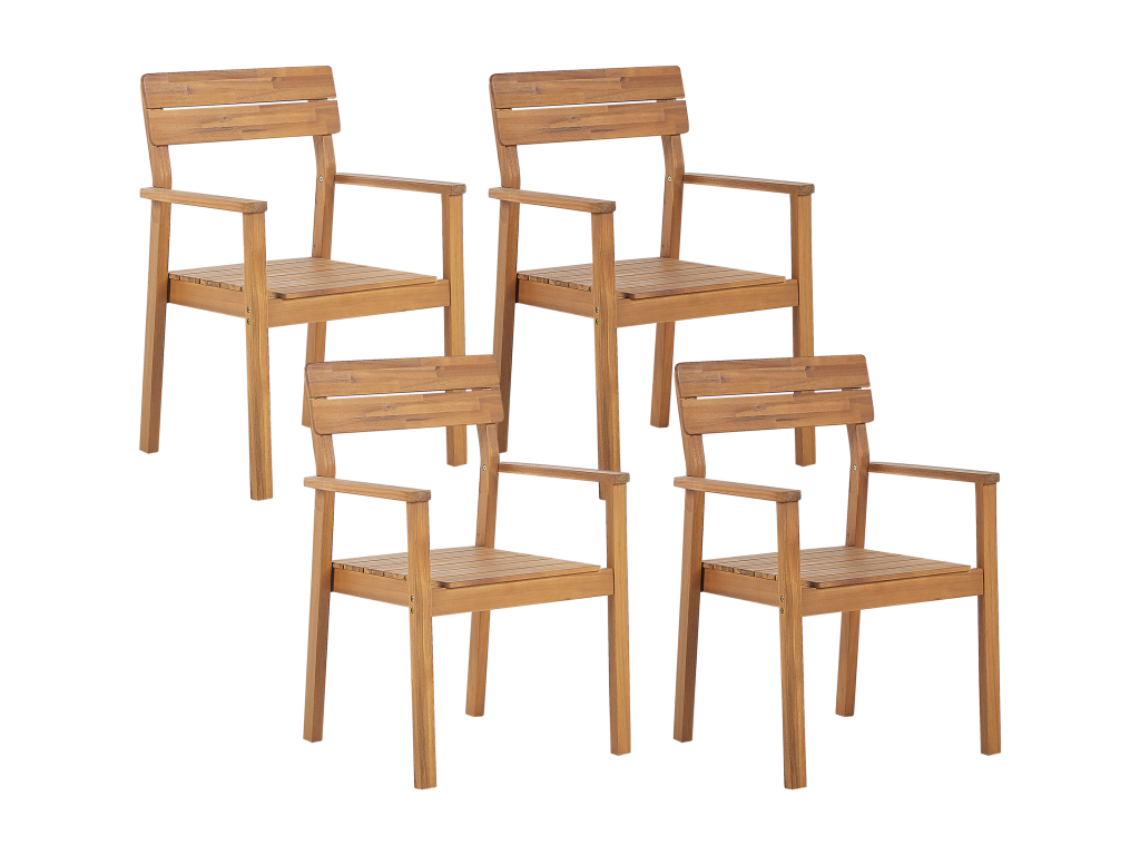 Set of 4 Domopure Brown Garden Chairs EQWO74588
