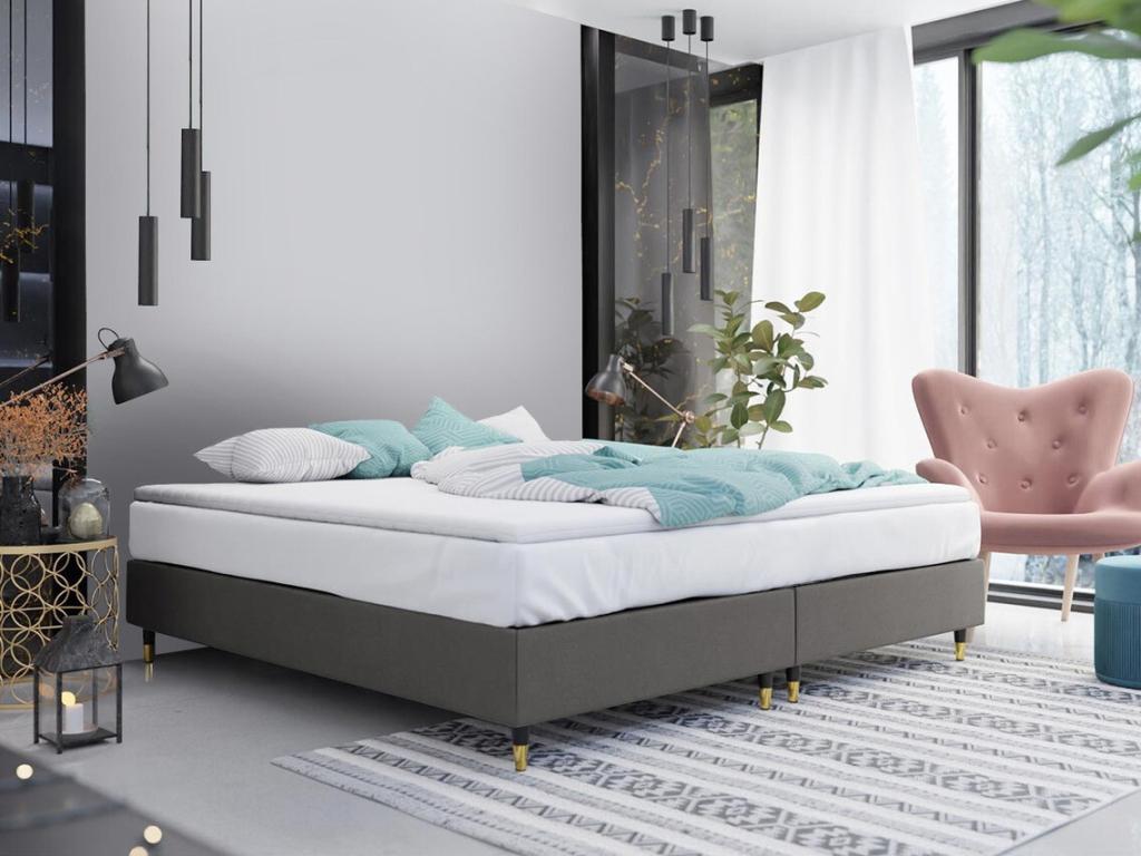 Continental bed Domopure 109 Continental Double Gray 140x200 Tapestry 140x200x47cm RQSV44135