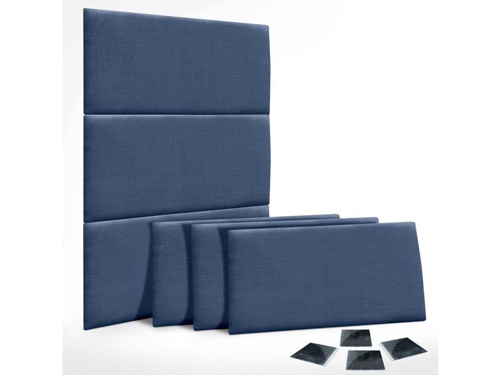 Chicyla Set of 6 Self-Adhesive Linen Wall Panels, Sound Absorbing, Shockproof, and Suitable for Bed Headboards, Navy Blue, 50x30cm x6 XESU57940