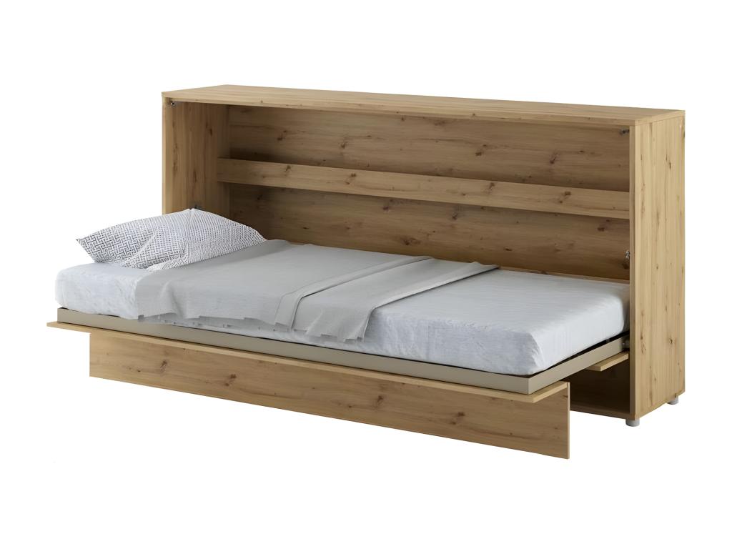 Chicyla Wall Bed with Mattress Included, Horizontal, 90x200cm, Oak. Chicyla Foldable Bed Consus MXJA86646