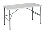 Folding Table 122cm Rectangular White Catering O91 QEHE13553