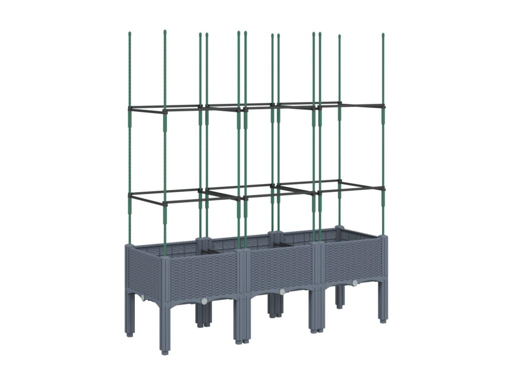 Planter with grey trellis 120x40x142.5 cm PP MBEC24812