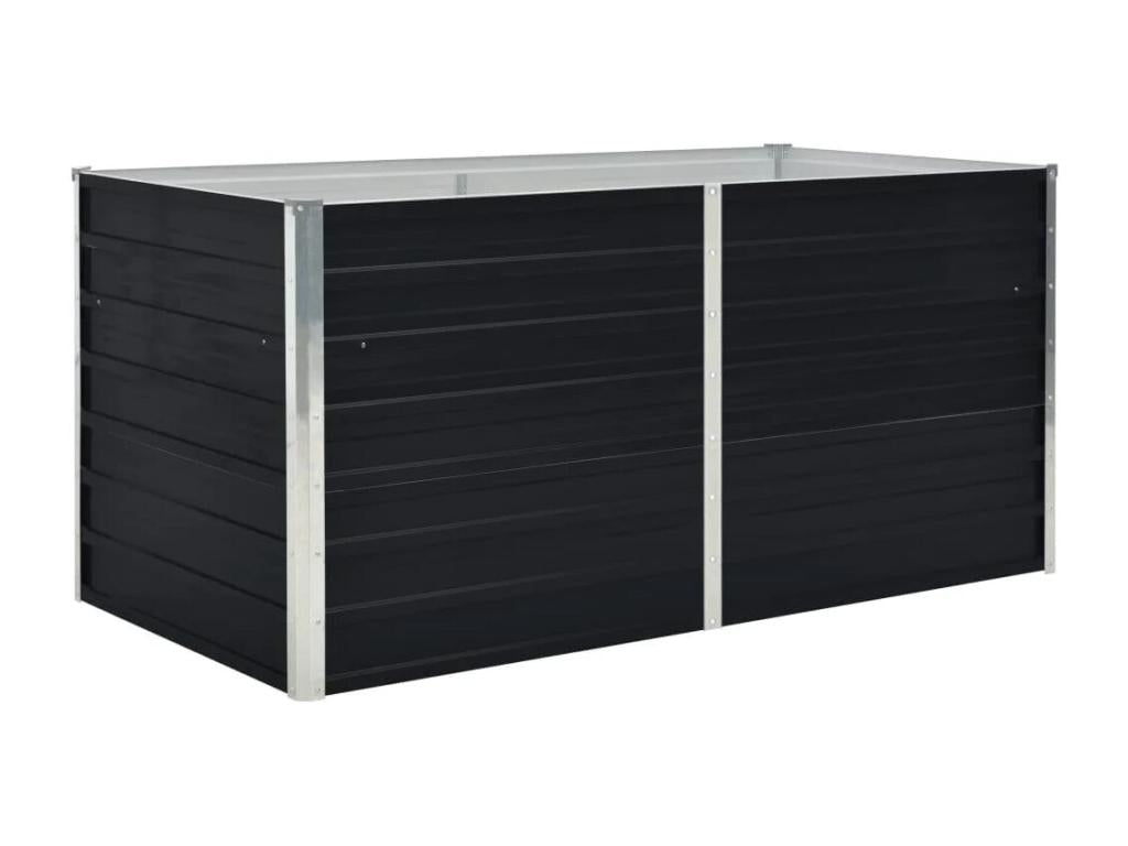 Planter 160x80x45 cm Galvanized Steel Anthracite QPWC48340