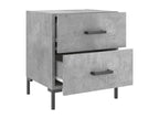 2-piece bedside tables, concrete grey, 40x35x47.5cm, engineered wood BKGZ32154