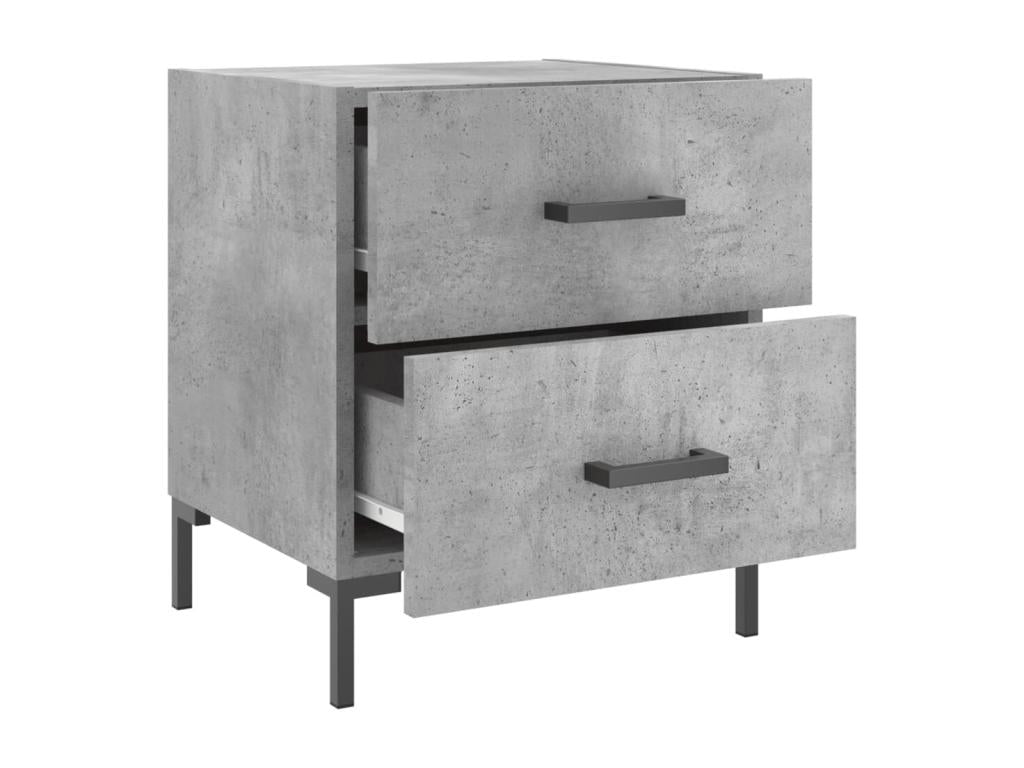 2-piece bedside tables, concrete grey, 40x35x47.5cm, engineered wood BKGZ32154
