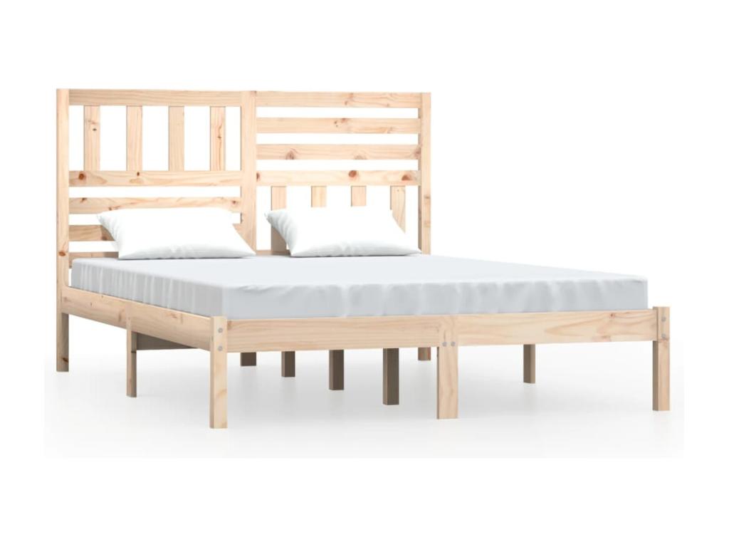 Bed frame without mattress, solid pine wood, 140x200 cm, NDNL71164