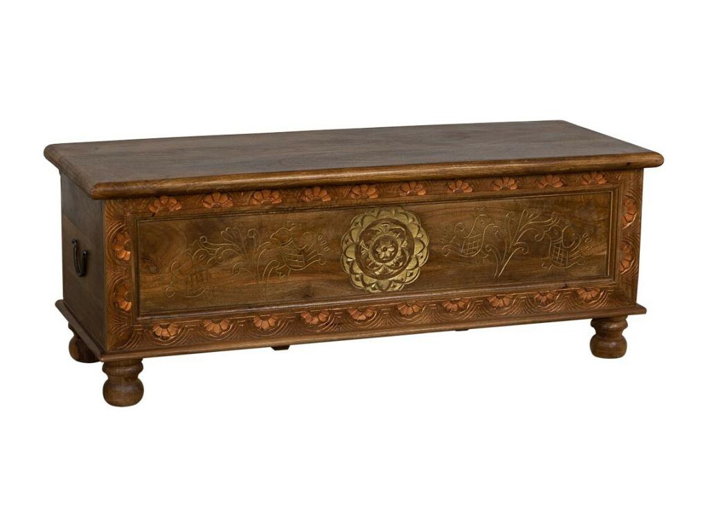 Chest with handcrafted brown finish, 120x45x45h cm, VDRO33392