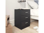 Domopure KGGC32171 Black Wood 3-Drawer Bedside Table