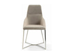 Domopure Modern Fabric Chair with Chrome Steel Legs - Set of 4 - Domopure 71 Light Grey QWEE75570
