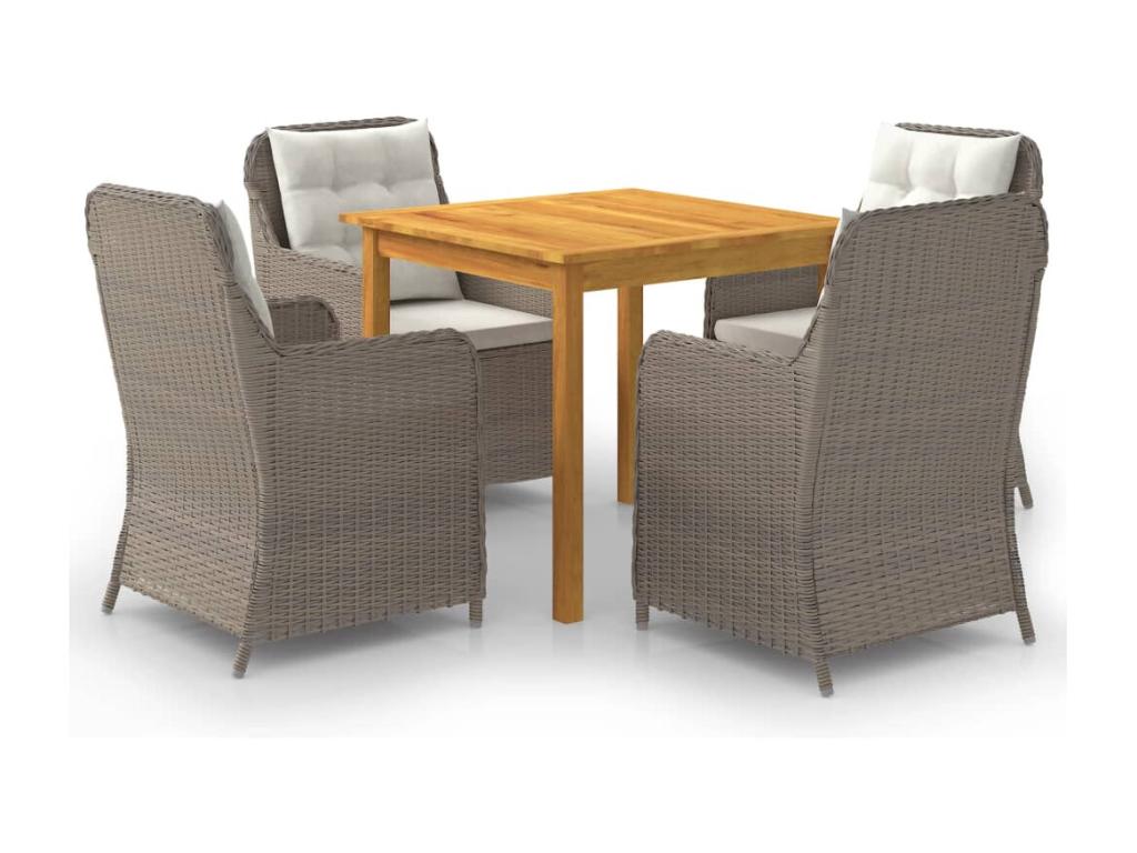 5-Piece Garden Dining Set, Brown SJEQ85683