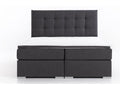 Kavin brown faux leather box spring bed with mattress and topper - 160x200 TUFB47114