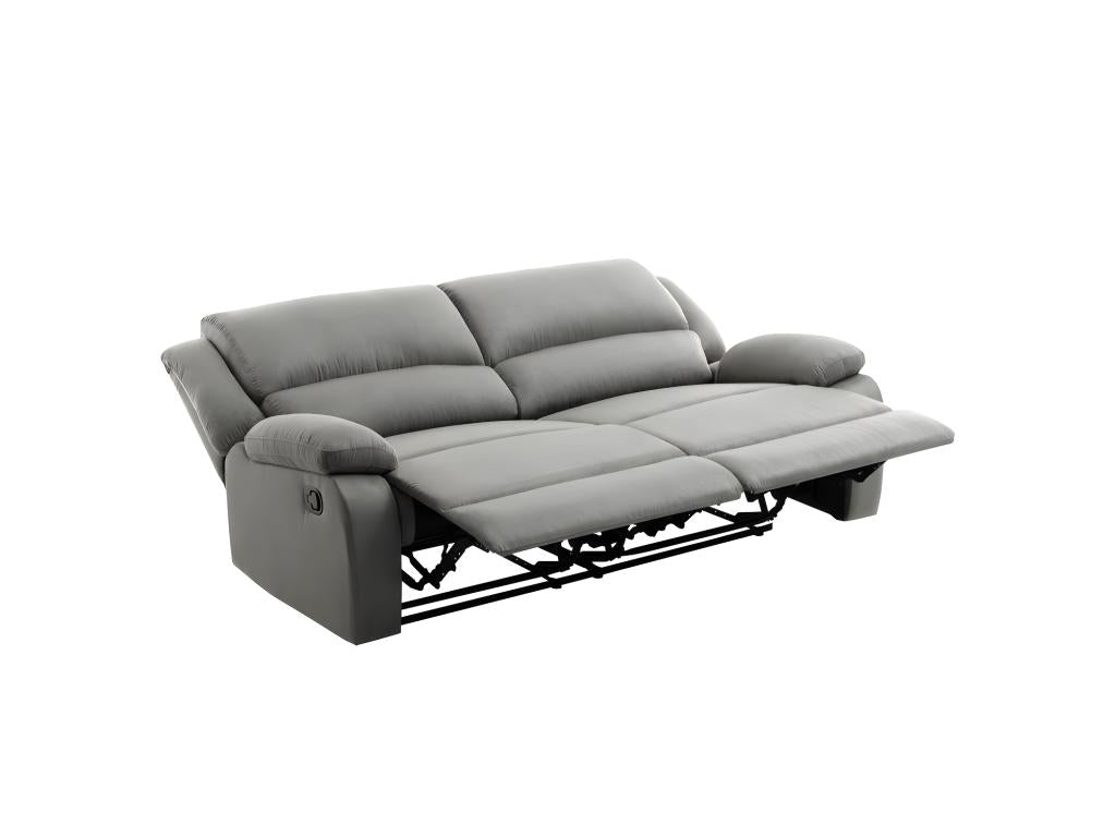 Chicyla 3-seater manual sofa with 2 XXL seats, Leo microfiber - Grey - W193 x D93 x H96cm - Chicyla QSKD71785