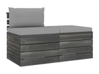 2-piece garden pallet lounge set with cushions, solid pine wood, MDED34757