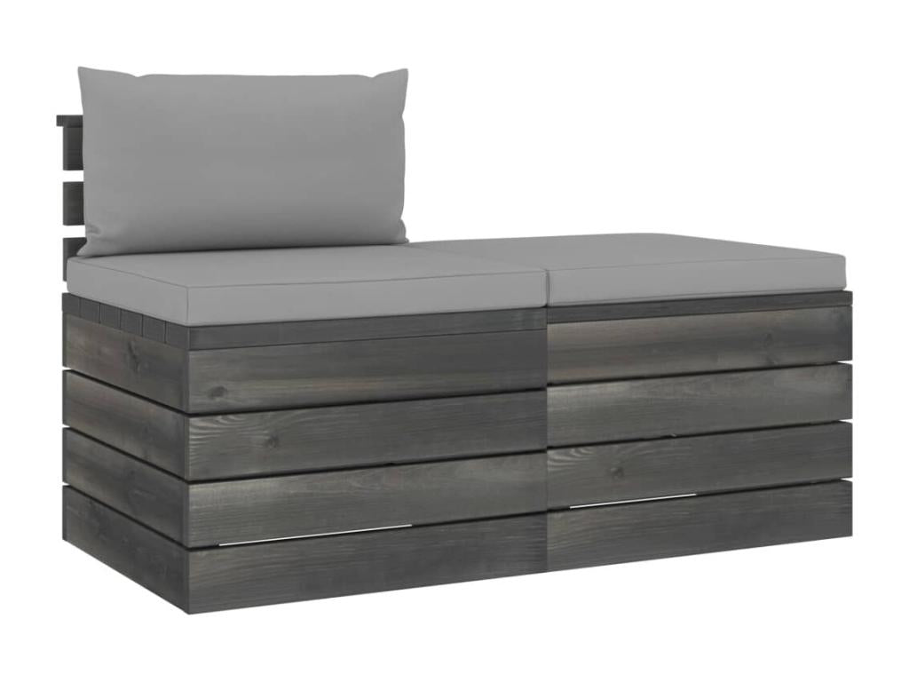 2-piece garden pallet lounge set with cushions, solid pine wood, MDED34757