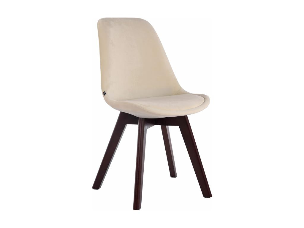 Set of 4 dining chairs - Velvet / Wood - Cream - Chicyla V2 PIUJ99844