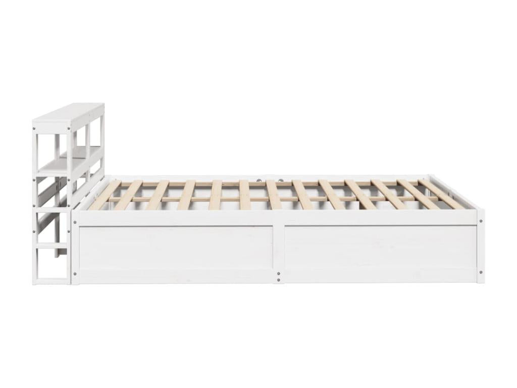 Bed frame with white headboard, 150x200 cm, solid pine wood, NDTD28509