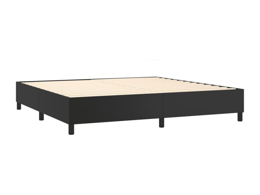 Black bed frame 200x200 Faux leather DMWK02639
