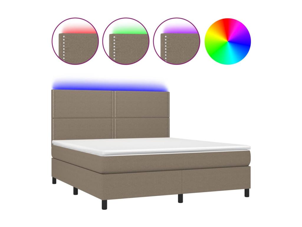 Chicyla bed base and mattress with Chicyla LED 180x200 Fabric TENA04868