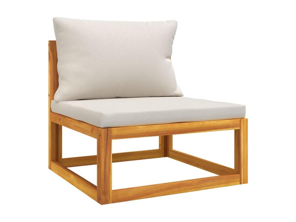 8-piece garden furniture set with light grey cushions, solid wood EION23794