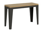 Flame Double Extendable Folding Table 120x45/90 cm Natural Oak Anthracite Frame UYFW41049
